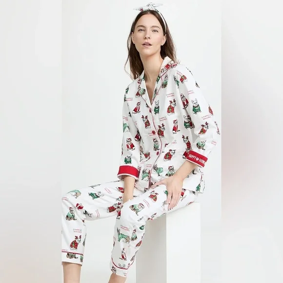 PJ Salvage Women’s Flannel Pajama Bottoms in Ivory, size XS, NWT! - Picture 2 of 11